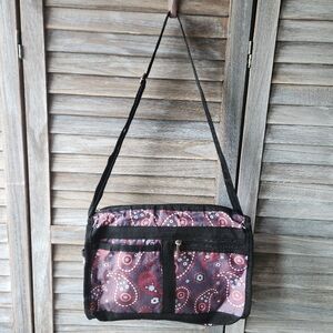 Donna Moore Paisley Purse Multi Pocket Colorful Crossbody Adjustable Strap Purse